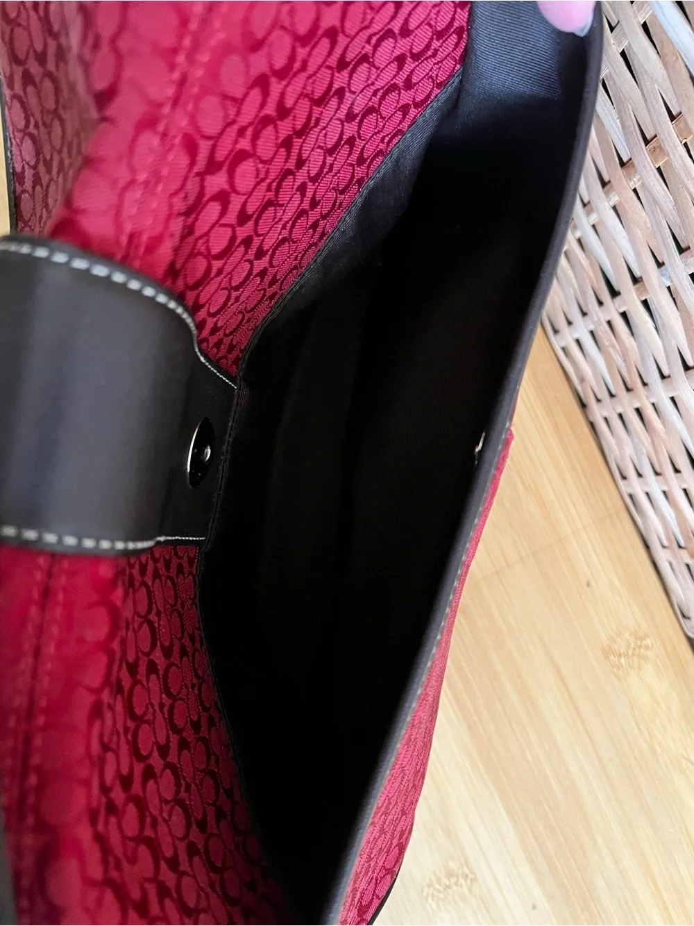 Coach red 6808 soho vintage mini signature brown leather shoulder bag